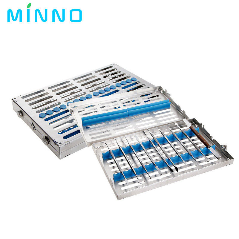 Scatola di sterilizzazione chirurgica autoclavabile dentale Scatola di sterilizzazione autoclavabile chirurgica in acciaio inossidabile Scatola di sterilizzazione autoclavabile dentale Cassetta di file Burs vassoio di disinfezione