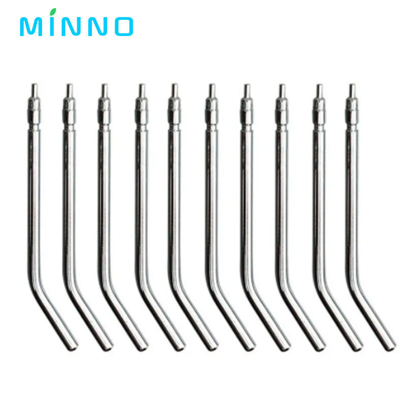 10pcs di acciaio inossidabile Dental Air Triple Syringe 3 Way Dental Air Water Spray Spray Nozzles Tips