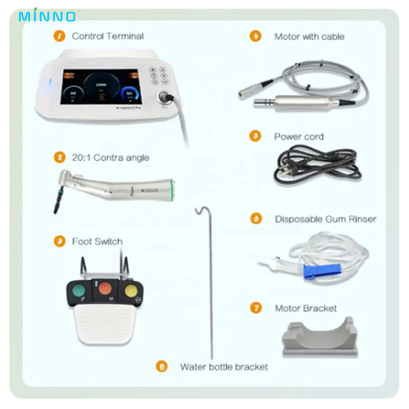 Motore per impianti dentali Full Touch Screen con 20: 1 Fibre Angle Piezo Surgery Equipment Implant Machine