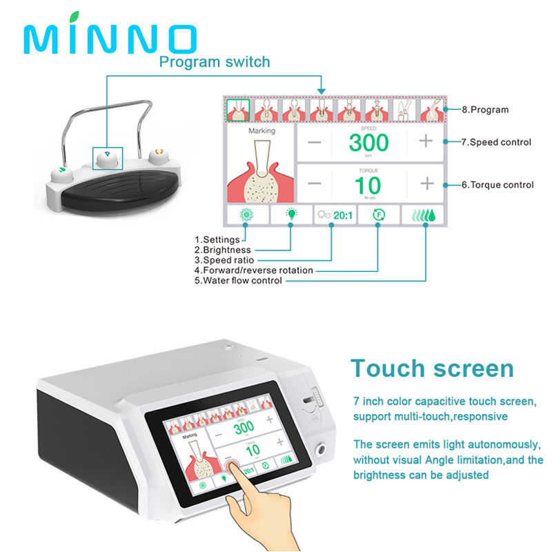 Nuovo arrivo schermo a LED impianto dentale motore chirurgico con schermo touch colorato